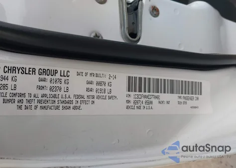 2014 Dodge Dart Se from USA, damaged, VIN 1C3CDFAAXED770481